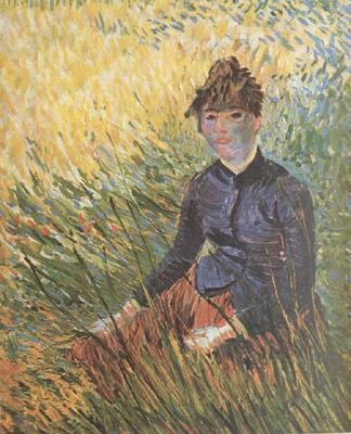 Vincent Van Gogh Woman sitting in the Grass (nn04)